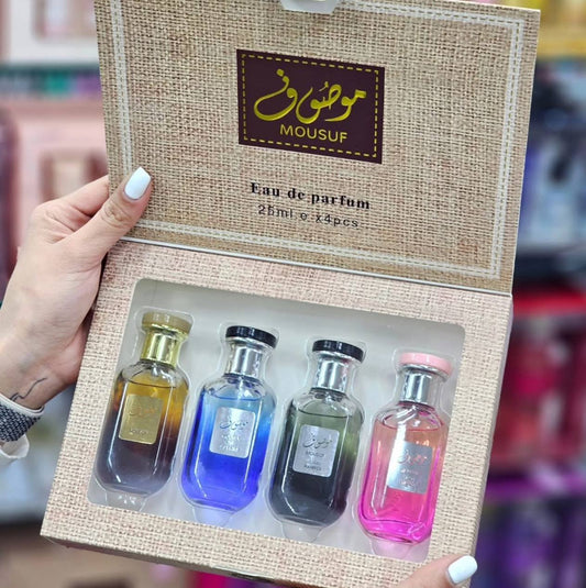 مجموعة عطر موصوف الفخمة 4 نكهات لكلا الجنسين